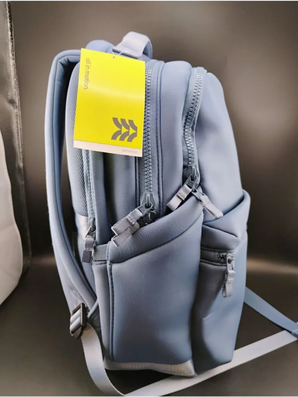 All In Motion Light Blue Backpack With Multiple Compartments & Adjustable Straps
